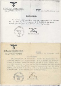 Document gebruik fiets okt 1944