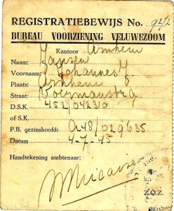 registratiebewijs bureau voorziening veluwezoom '45